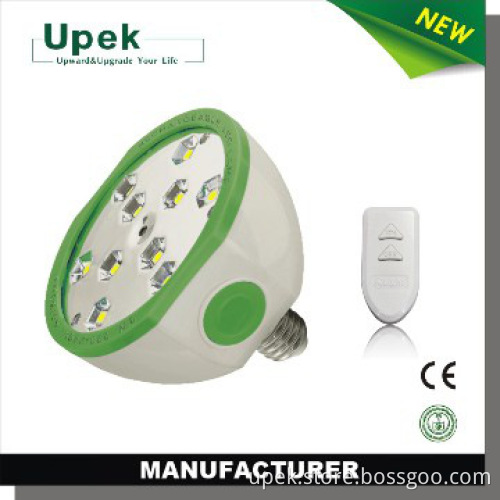 Rechargeable led emergency lamp bulb with remote control